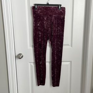 NWT Lou & Grey Crushed Velour Velvet Leggings Pink Plum